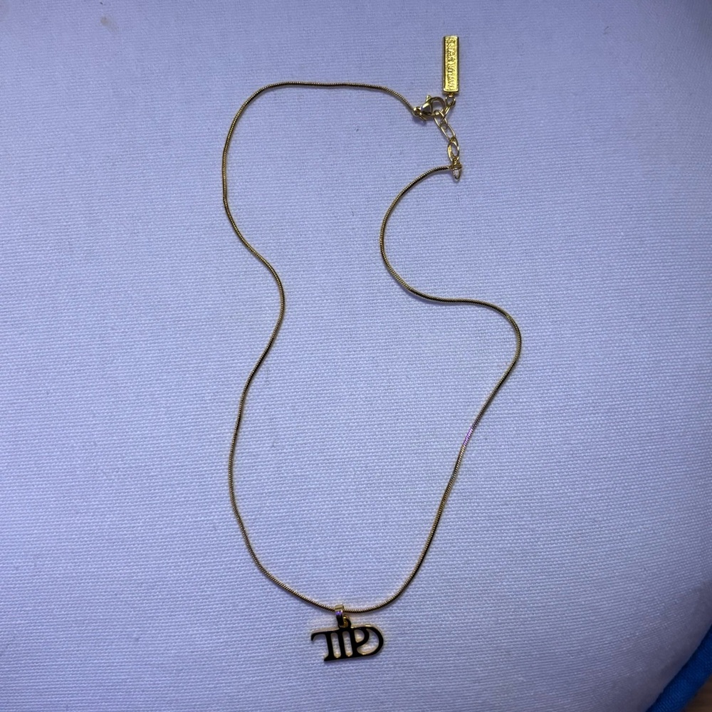 tortured poets: TTPD gold necklace!  Taylor swift